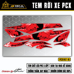 Tem PCX 125 150 đỏ đen phong cách Redbull