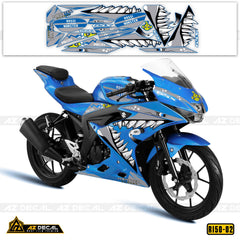 Tem Xe GSX R150 phong cách Cá Mập cho xe xanh