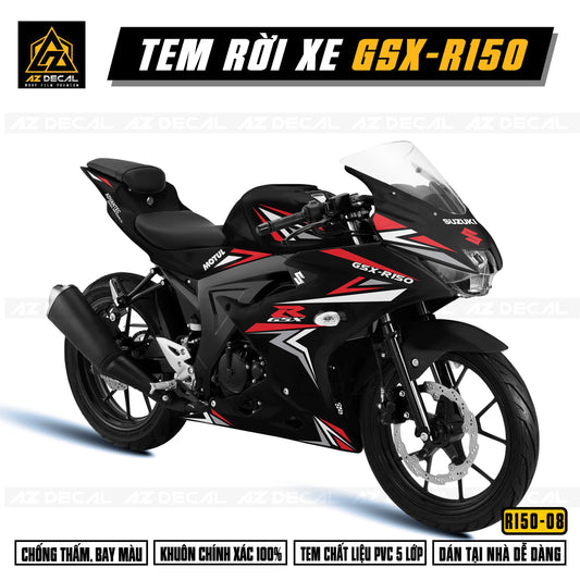 Tem rời xe Suzuki GSX R150 phong cách mũi tên