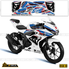 Dán decal xe GSX R150 mẫu HP4 cho xe sơn trắng