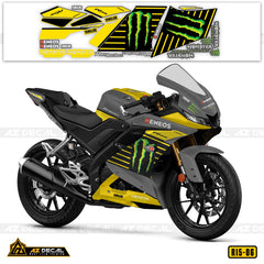 Tem Monster Energy dán xe R15 v3 màu xám