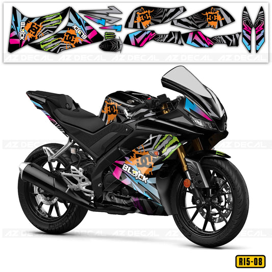 Dán decal xe R15 V3 mẫu Ken Block cho xe đen