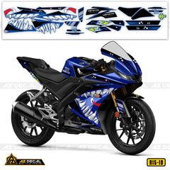 Xe Yamaha R15 v3 xanh  dán tem rời mẫu Cá Mập