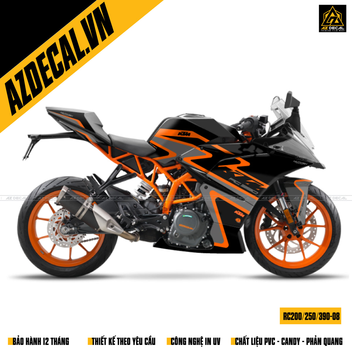 Địa chỉ dán tem xe KTM RC 200-250-390 uy tín