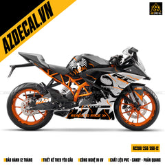 Tem dán xe KTM RC 200-250-390 chủ để Venom xám bạc