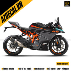 Tem dán xe KTM RC 200-250-390 đen xám đơn giản