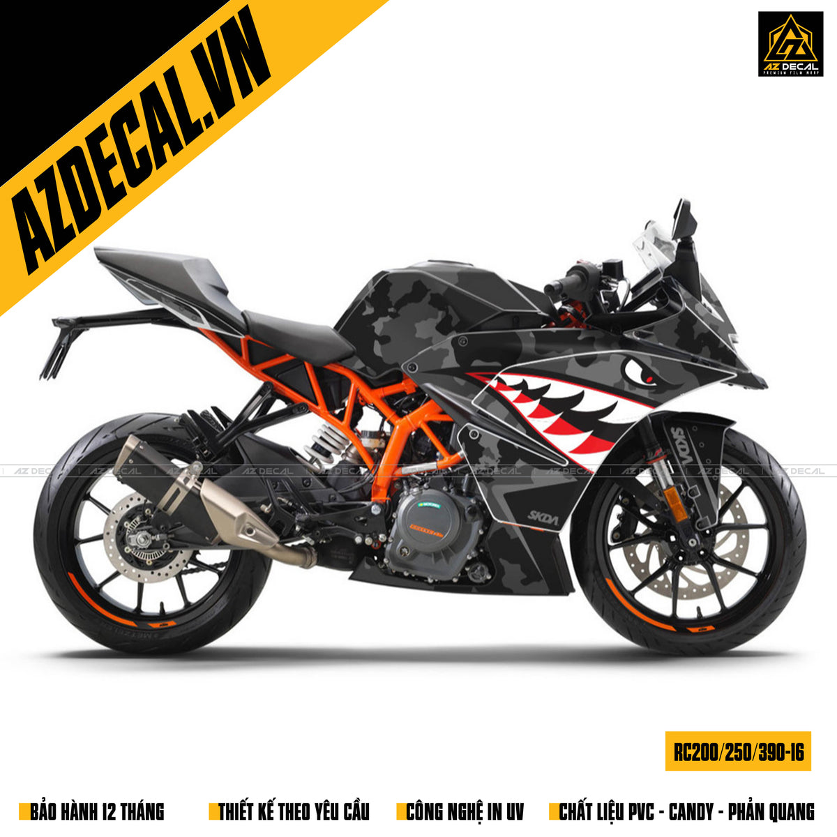 Tem cá mập dán xe KTM RC 200-250-390