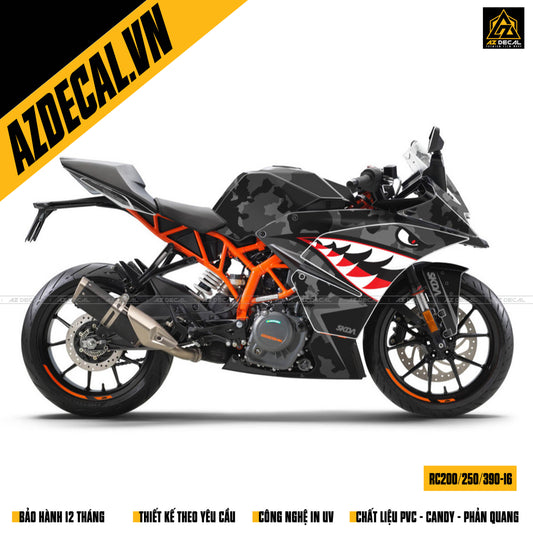 Tem cá mập dán xe KTM RC 200-250-390