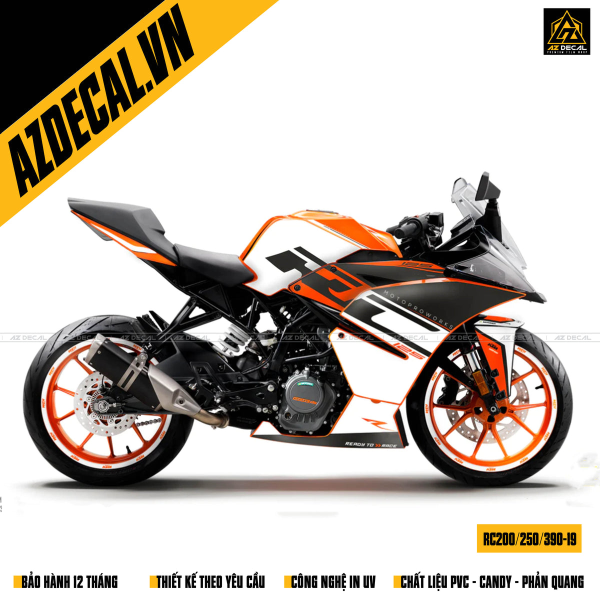 Mẫu tem xe KTM RC 200-250-390 đẹp nhất hiện nay