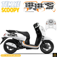 Tem Xe Scoopy Thiết Kế Chữ màu cam đen