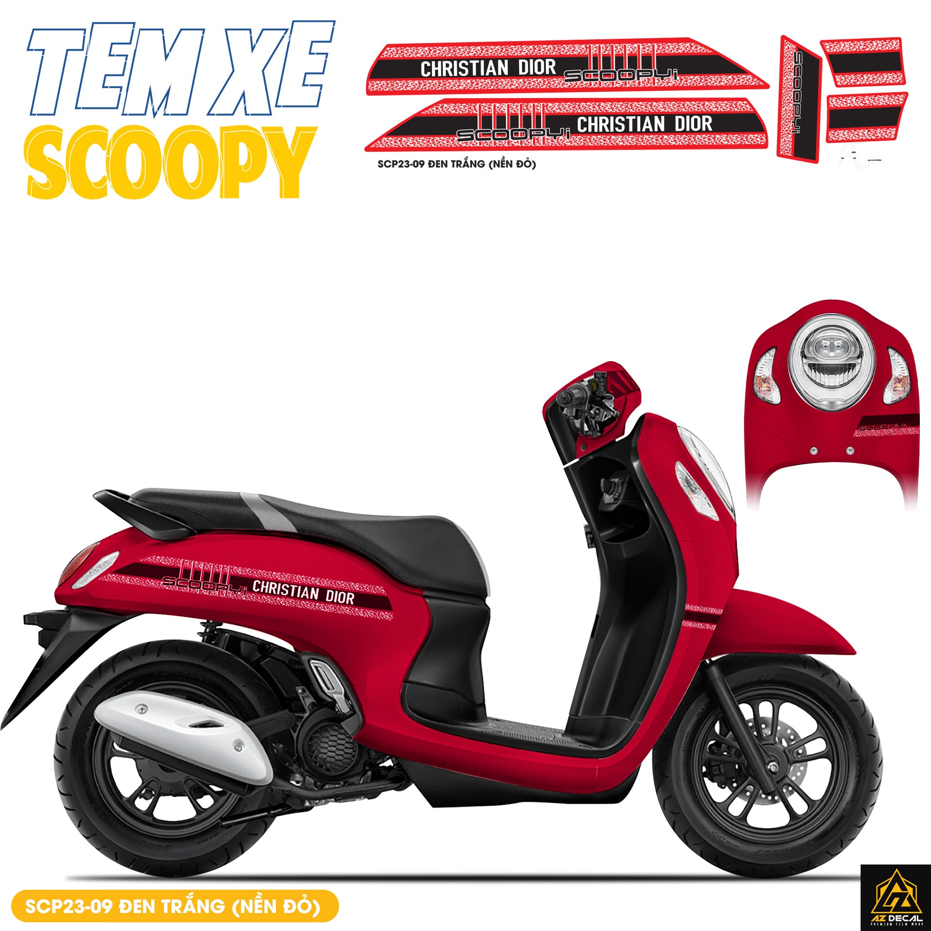 Tem Xe Scoopy | SCP23-09 | Thiết Kế Christian Dior màu đen trắng