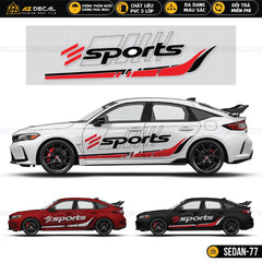 Tem sport dán sườn xe ô tô Sedan