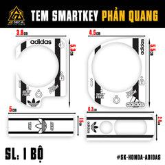 Kích thước mẫu tem phản quang Adidas dán Smartkey