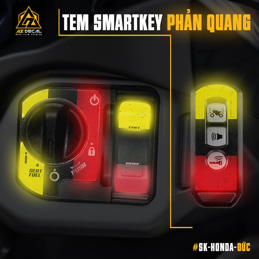 Decal phản quang dán Smart Key Honda mẫu Đức