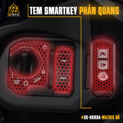 Decal phản quang dán Smart Key Honda màu đỏ mẫu Matrix