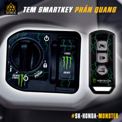 Sticker phản quang dán Smartkey phong cách Monster