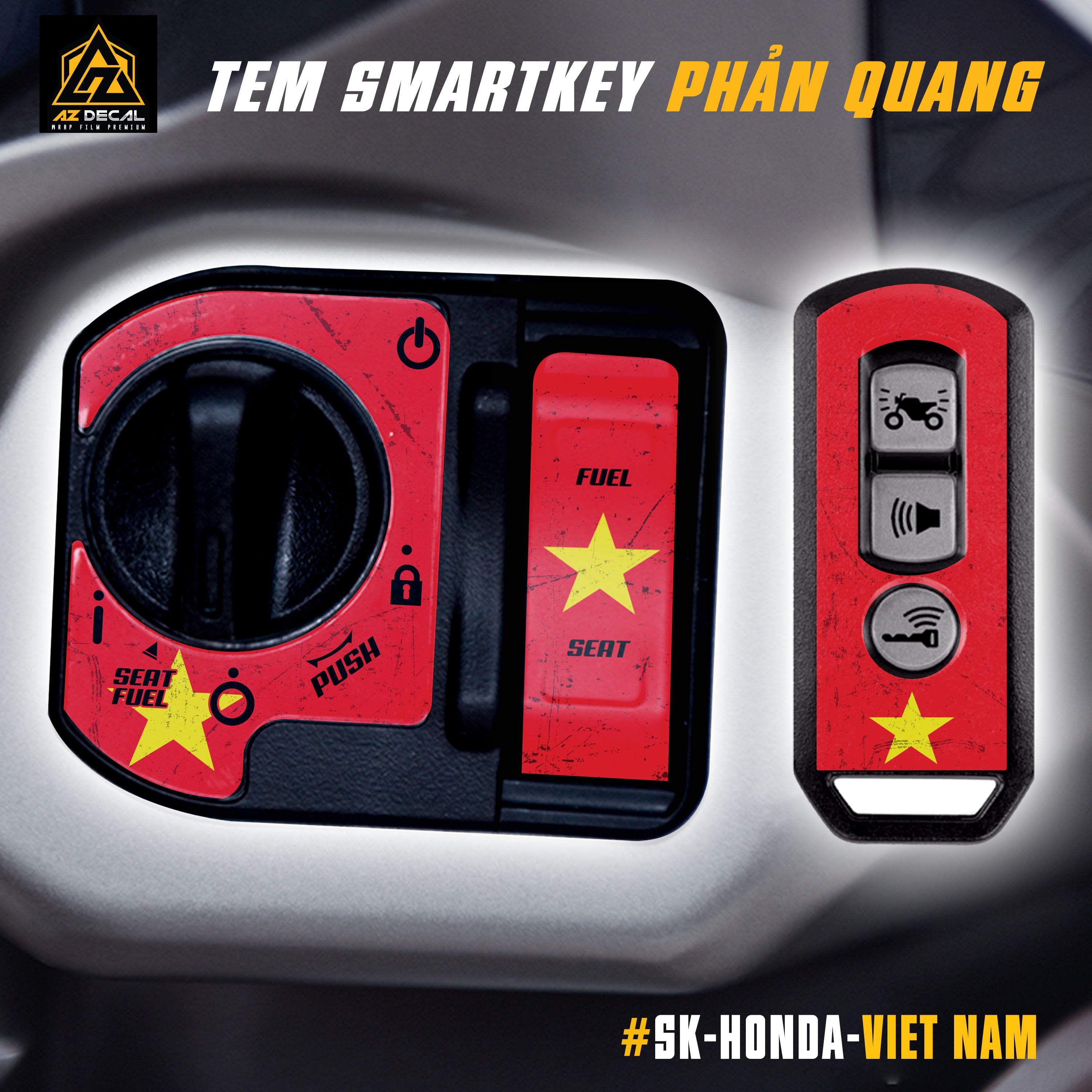 Tem phản quang Việt Nam dán smartkey Honda