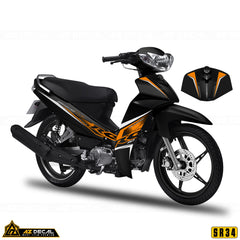 Decal dán xe Sirius RC màu cam đen đẹp