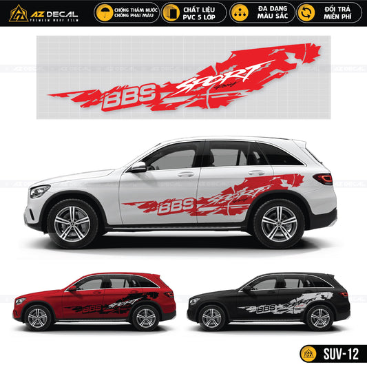 Tem BBS Sport Racing dán xe ô tô SUV