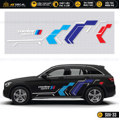 Tem xe Performance dán sườn xe SUV đen