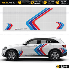 Decal Performance dán cánh cửa xe SUV trắng