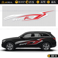 Decal Sport R thể thao dán sườn xe SUV đen