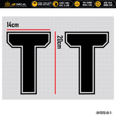 Tem Xe Ô Tô Dán Đa Vị Trí | DVTOT-01 | Mẫu Chữ Cái