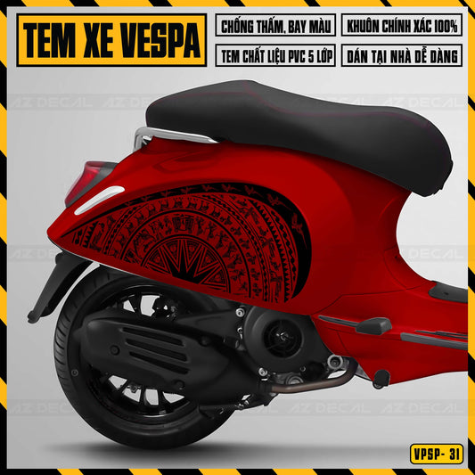 Tem Xe Vespa Sprint/Primavera | VP31 | Thiết Kế Trống Đồng