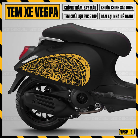 Tem Xe Vespa Sprint/Primavera | VP31 | Thiết Kế Trống Đồng