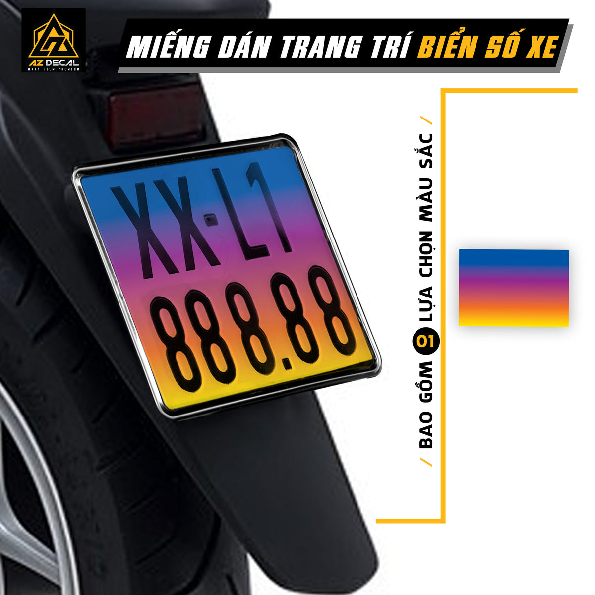 Decal dán biển số xe máy, xe mô tô mẫu Titanium