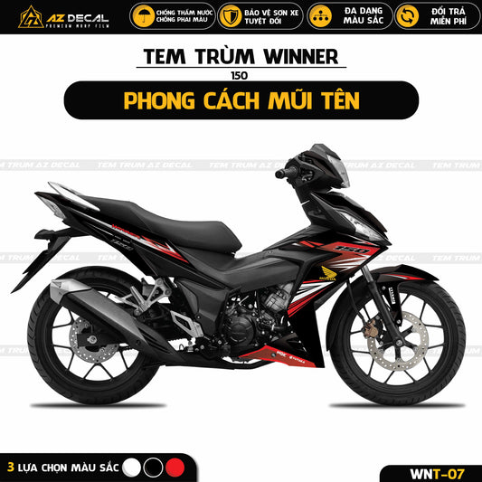 Tem trùm xe Winner v1 150 mẫu mũi tên đẹp