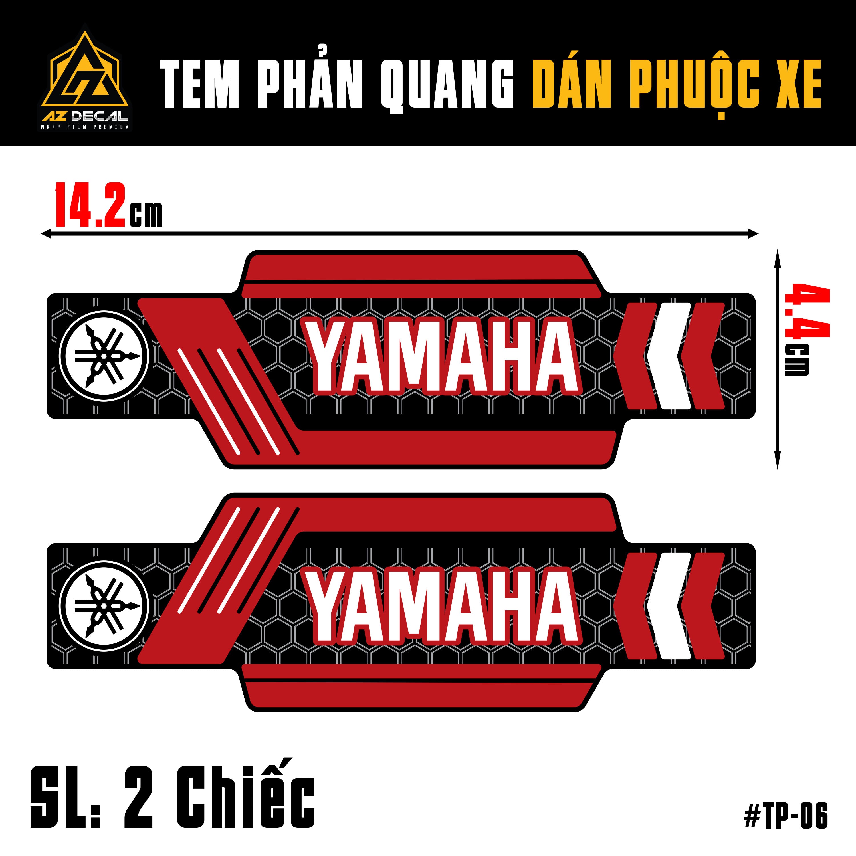 Kích thước tem phuộc Yamaha mẫu TP06