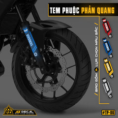 Decal dán phuộc xe Yamaha màu xanh dương