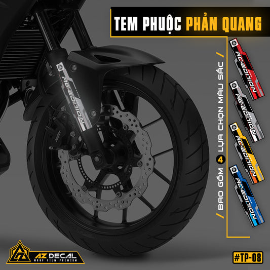 Tem phuộc màu bạc RC Edition phản quang