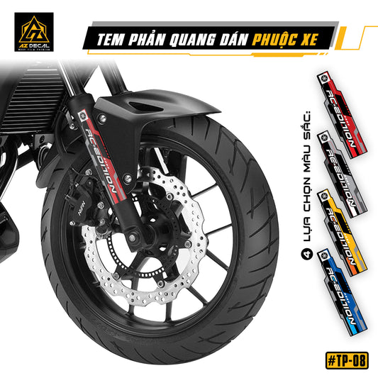 Tem dán phuộc xe máy phản quang mẫu RC Edition TP08