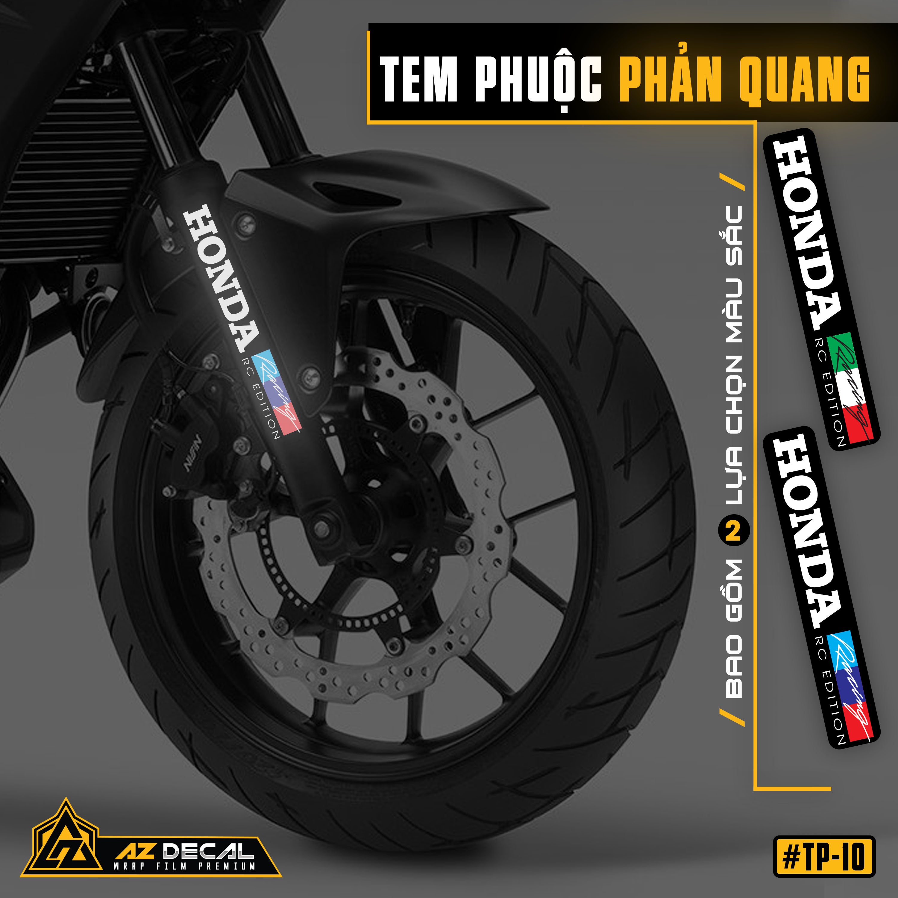 Decal dán phuộc trước mẫu Honda RC Edition - Performance