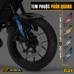 Decal dán phuộc trước RC Edition màu xanh