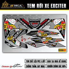 Decal Exciter 155 mẫu mèo thần tài