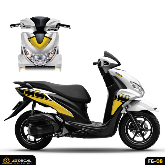 Tem rời dán xe Yamaha FreeGo mẫu kỉ niệm 60 năm Yamaha màu vàng