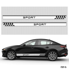 Decal dán xe hơi đen chữ Sport trắng