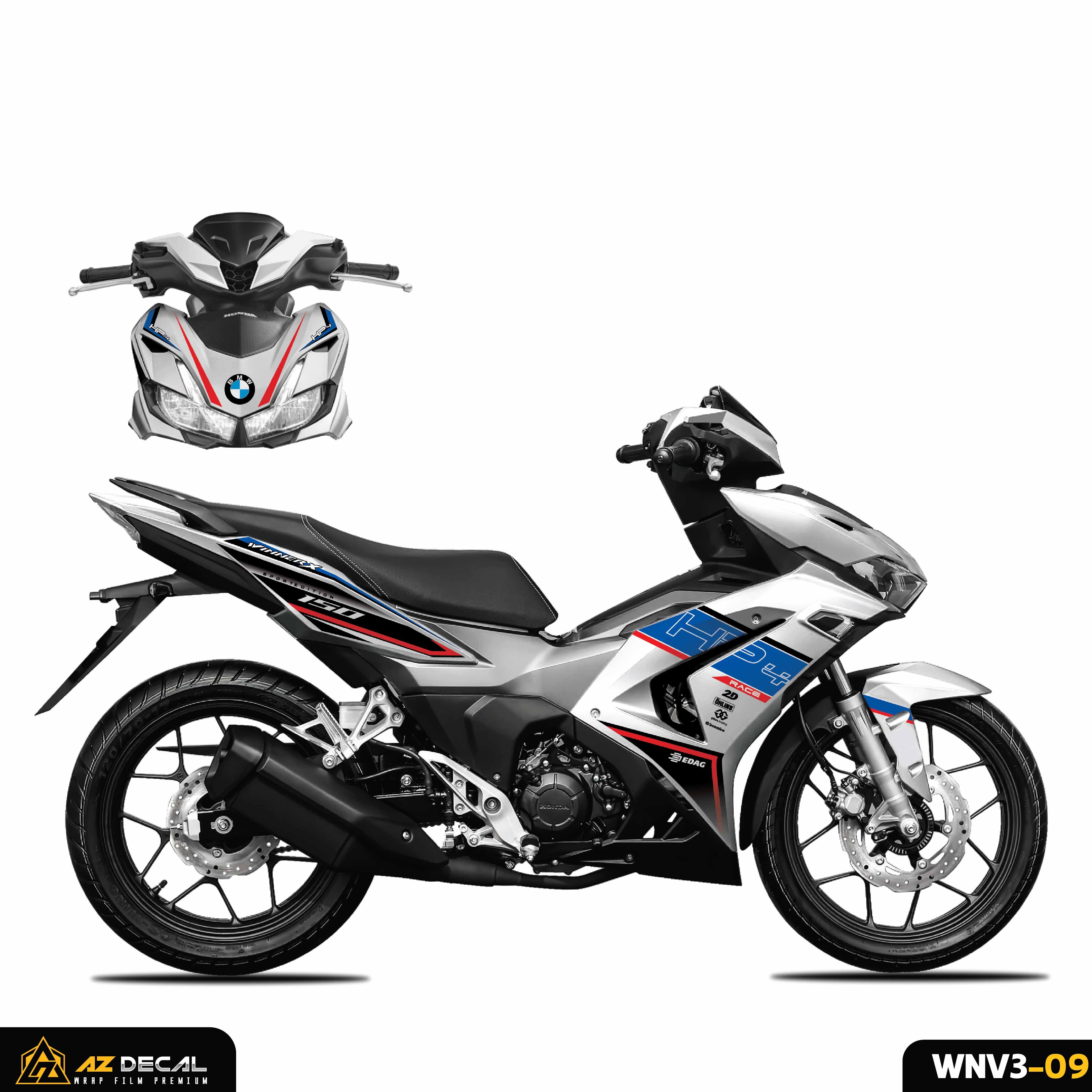 Tem xe Winner X 2022 - Winner v3 xanh đen (nền trắng)