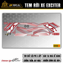 Tem xe Exciter 155 đỏ đẹp