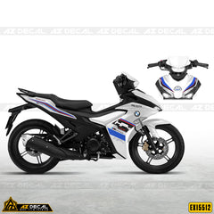 Tem xe Exciter 155 mẫu BMW HP4 xe trắng