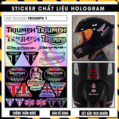 Sticker Dán Ô Tô, Xe Máy, Xe Điện, Xe Đạp, Mũ Bảo Hiểm | Hãng Xe Hologram - TRIUMPH