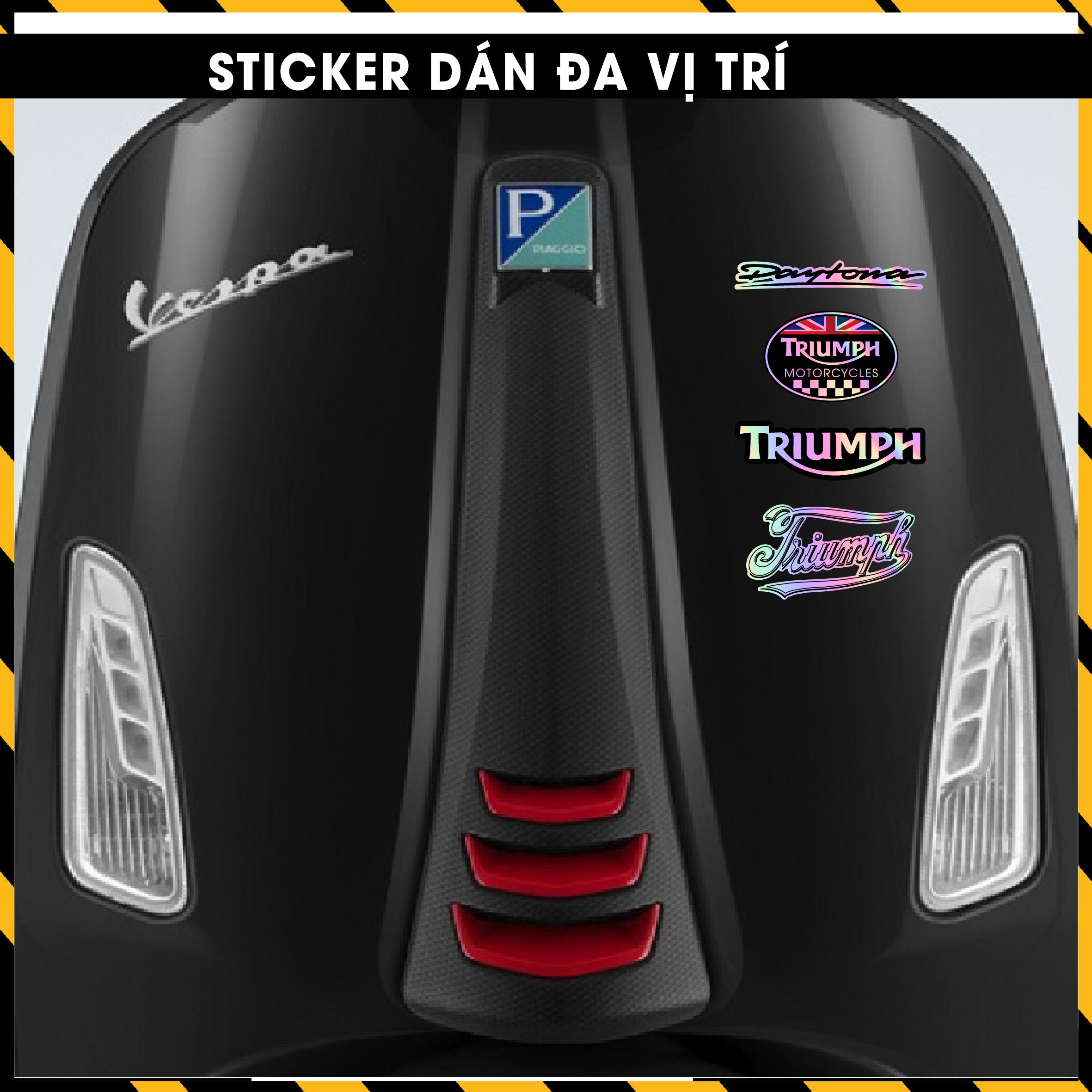 Sticker Dán Ô Tô, Xe Máy, Xe Điện, Xe Đạp, Mũ Bảo Hiểm | Hãng Xe Hologram - TRIUMPH
