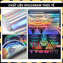 Sticker Dán Ô Tô, Xe Máy, Xe Điện, Xe Đạp, Mũ Bảo Hiểm | Hãng Xe Hologram - TRIUMPH