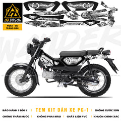 Tem kit dán xe Yamaha PG-1 mẫu phá cách màu trắng đen