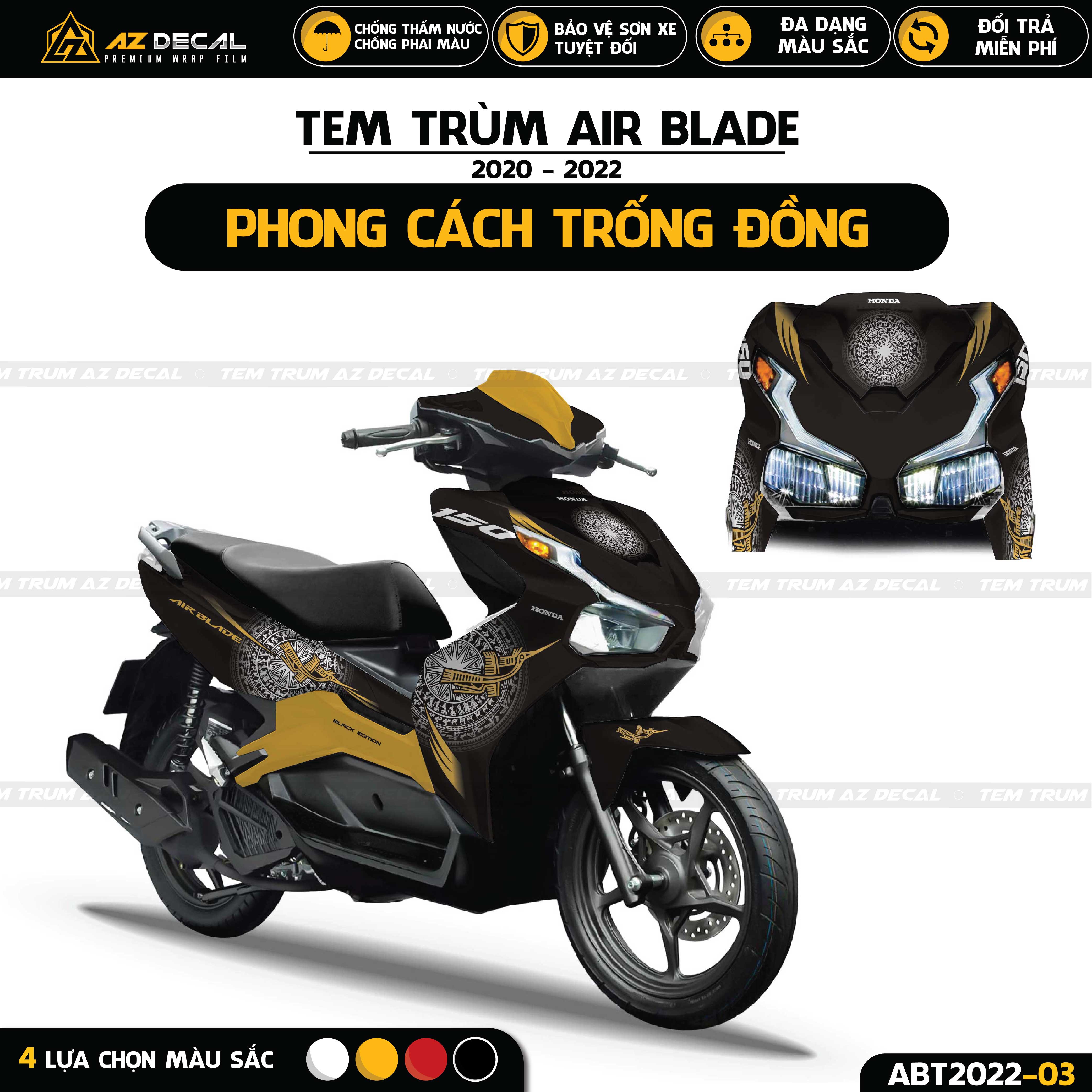 Tem trùm xe Air Blade phong cách Trống Đồng đẹp