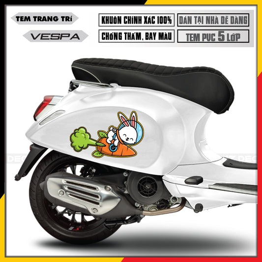 Tem Xe Vespa Thỏ Phi Hành Gia