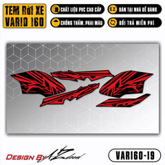 Decal dán xe Vario 160 màu đỏ nền đen